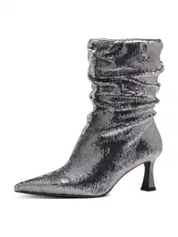 Nízké kozačky stříbrně šedá