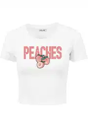 Tričko 'Peaches' zelená / oranžová / meruňková / bílá