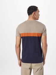 iriedaily T-Shirt Court dunkelbeige/navy/dunkelorange/weiß