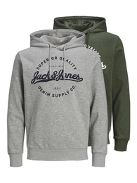 Sweatshirt 'STANLI' graumeliert / grn / schwarz / wei