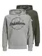 JACK & JONES Sweatshirt 'STANLI' graumeliert / grn / schwarz / wei
