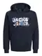 JACK & JONES Sweatshirt 'JJDust' navy / rauchblau / orange / weiß