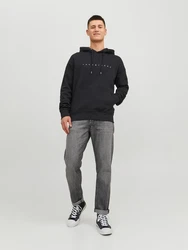 JACK & JONES Sweatshirt 'JJEStar' schwarz/weiß