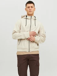 Jack & Jones Jacke JJEBASIC SOFTSHELL HOOD NOOS elfenbein/schwarz