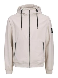 Jack & Jones Jacke JJEBASIC SOFTSHELL HOOD NOOS elfenbein/schwarz