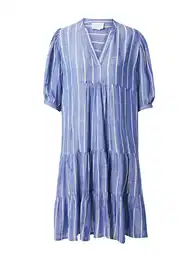 Šaty modrý melír / bílá