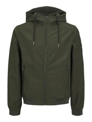 Jack & Jones Jacke JJEBASIC SOFTSHELL HOOD NOOS tanne