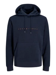 JACK & JONES Sweatshirt 'JJEStar' navy / orange