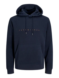 JACK & JONES Sweatshirt 'JJEStar' navy / orange