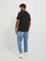 Jack & Jones Kurzarmshirt JORVESTERBRO TEE SS CREW NECK NOOS schwarz/weiß