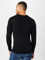 bugatti Pullover Strick mit Logostickerei schwarz