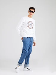 JACK & JONES Sweatshirt 'EDDIE' dunkelrot/schwarz/weiß