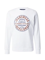 JACK & JONES Sweatshirt 'EDDIE' dunkelrot/schwarz/weiß