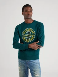 JACK & JONES Sweatshirt 'EDDIE' goldgelb/dunkelgrn/wei