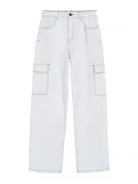 Džíny s kapsami offwhite