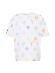 Carlo Colucci T-Shirt hellgrn/lila/orange/wei