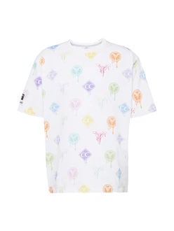 Carlo Colucci T-Shirt hellgrn/lila/orange/wei