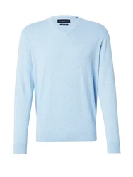 bugatti Rundhalspullover Hellblau/Blau