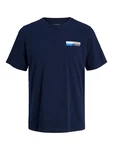 JACK & JONES T-Shirt 'JJCorp' trkis/dunkelblau/wei