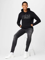 JACK & JONES Sweatshirt CORP Logo Hoodie schwarz