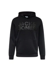 JACK & JONES Sweatshirt CORP Logo Hoodie schwarz