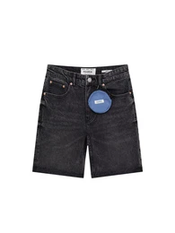 Shorts taubenblau / black denim / naturwei