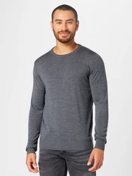 bugatti Pullover Strick mit Logostickerei dunkelgrau