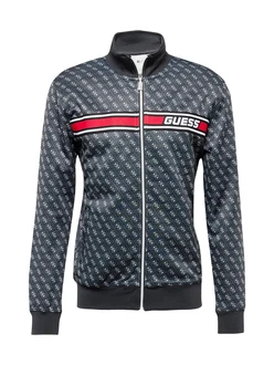 GUESS Sportsweatjacke KORBIN rot/schwarz/weiß