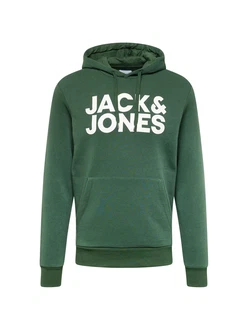 JACK & JONES Sweatshirt CORP Logo Hoodie grn/wei