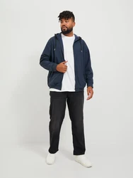 Jack & Jones Plus Softshelljacke JJEBASIC SOFTSHELL HOOD NOOS PLS marine/schwarz/weiß