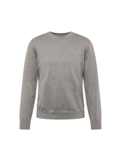 Gant Strickpullover Classic C-Neck graumeliert