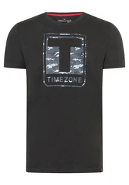 T-Shirt pastellblau / basaltgrau / dunkelgrau / schwarz
