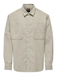 ONLY & SONS Blusenshirt ONSALP RLX 2PKT WASHD CORD LS SHIRT camel