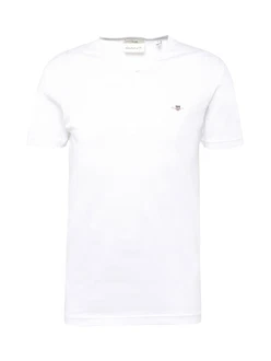 GANT T-Shirt V-Neck Slim Fit SLIM SHIELD V-NECK T-SHIRT weiß