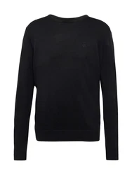 bugatti Pullover Strick mit Logostickerei schwarz