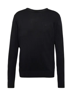bugatti Pullover Strick mit Logostickerei schwarz
