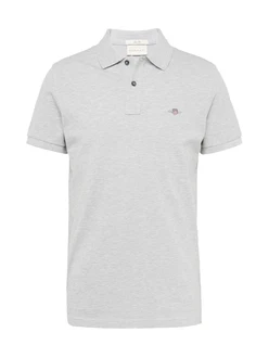 GANT Poloshirt Regular Shield Pique Polo graumeliert