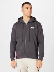 ALPHA INDUSTRIES Sweatjacke dunkelgrau/weiß