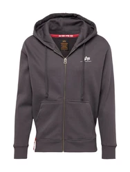 ALPHA INDUSTRIES Sweatjacke dunkelgrau/weiß