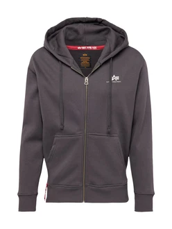 ALPHA INDUSTRIES Sweatjacke dunkelgrau/weiß ALPHA INDUSTRIES Sweatjacke dunkelgrau/weiß