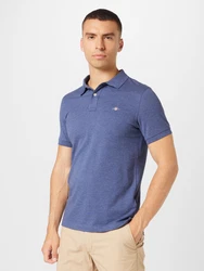 GANT Poloshirt Regular Shield Pique Polo royalblau/hellgrau/rot/weiß