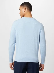 bugatti Pullover Strick mit Logostickerei hellblau
