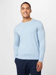 bugatti Pullover Strick mit Logostickerei hellblau