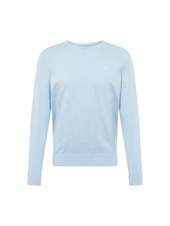 bugatti Pullover Strick mit Logostickerei hellblau bugatti Pullover Strick mit Logostickerei hellblau