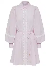 Košilové šaty 'YULI' pink / bílá