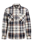 JACK & JONES Hemd JJEddie Overshirt navy / braun / weiß