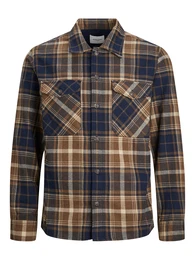 Hemd 'JJEEDDIE' navy / braun / wei