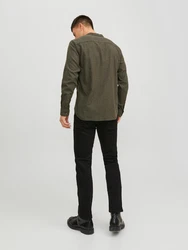 JACK & JONES Hemd JJEBand Komfort Fit Freizeithemd oliv