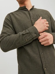 JACK & JONES Hemd JJEBand Komfort Fit Freizeithemd oliv