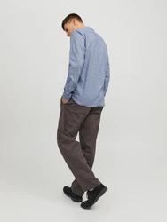 JACK & JONES Hemd JJEBand Komfort Fit Freizeithemd blaumeliert